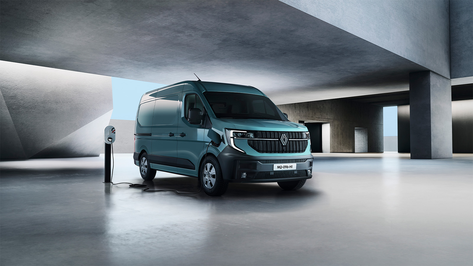 Renault Master sett forfra, med fokus på fronten