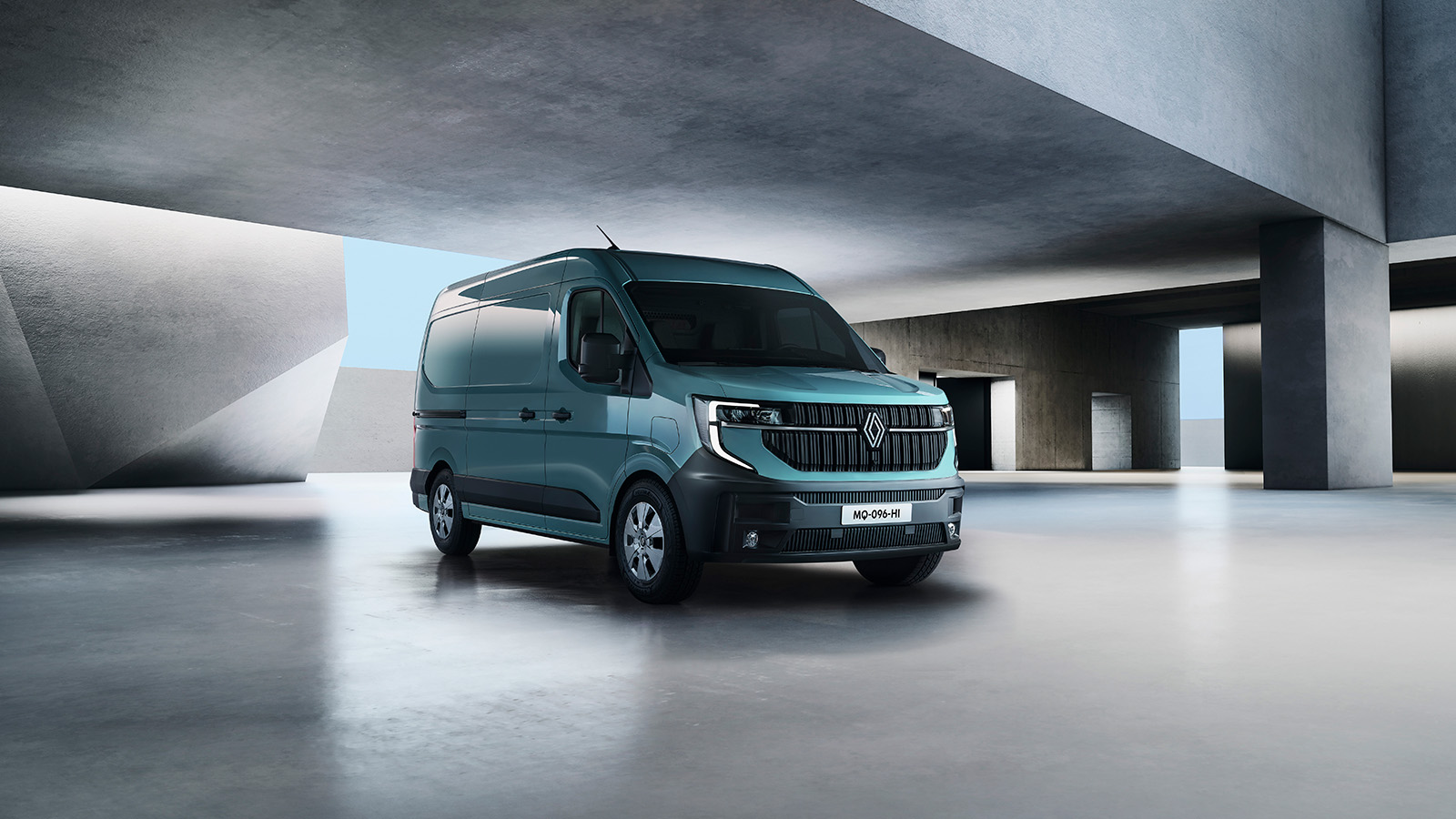 Renault Master sett forfra, med fokus på fronten